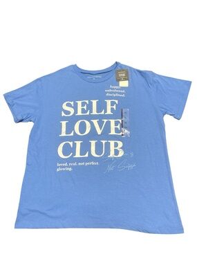Grayson Threads SELF LOVE CLUB Graphic Tee — Blue with Cream Print
